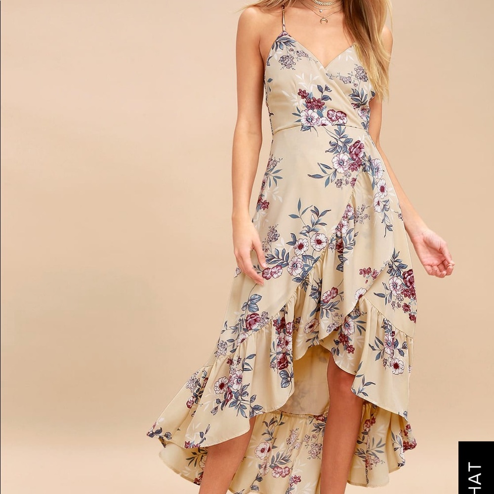 Lulus Cream Floral dress